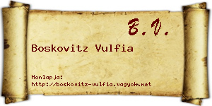 Boskovitz Vulfia névjegykártya